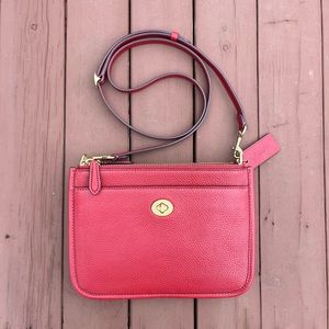 Coach Slim Turnlock Crossbody, Brick Red!